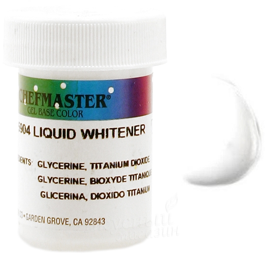 Фото краска белая гелевая паста liquid whitener chefmaster, 36 гр.