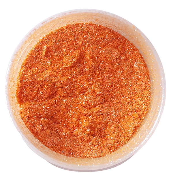 Фото блестящая пыльца съедобная глянцевый абрикос glossy apricot food colors, 3,8 гр.