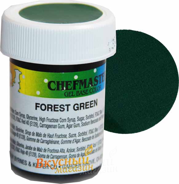 Фото краска зеленый лес гелевая концентрир. forest green chefmaster, 28 гр.