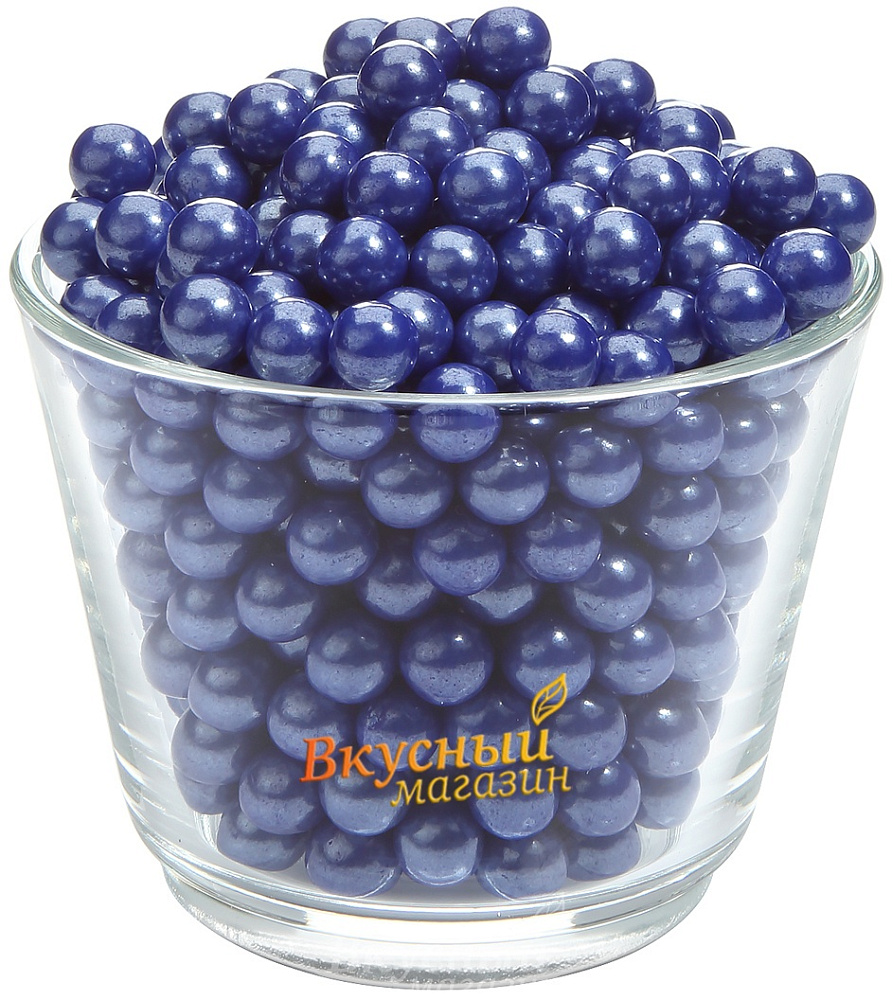 Фото декор шарики жемчуг синий 7 мм. сладкий мишка sweet bear, 100 гр.