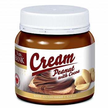 Фото арахисовая паста с какао nuts bank cream, 250 гр.                                                   