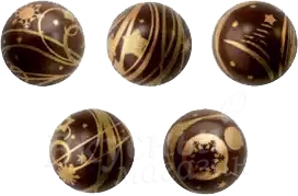 Фото шоколадная форма для декора шары коричневые 63 шт. t100