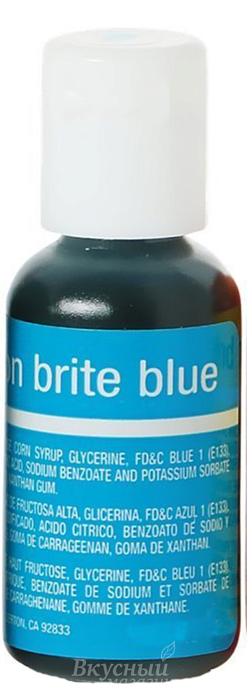 Фото краска для аэрографа голубая яркая neon bright blue chefmaster, 18 гр. 