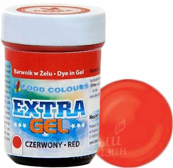 Фото краска красная гелевая паста red extra gel food colours, 35 гр.
