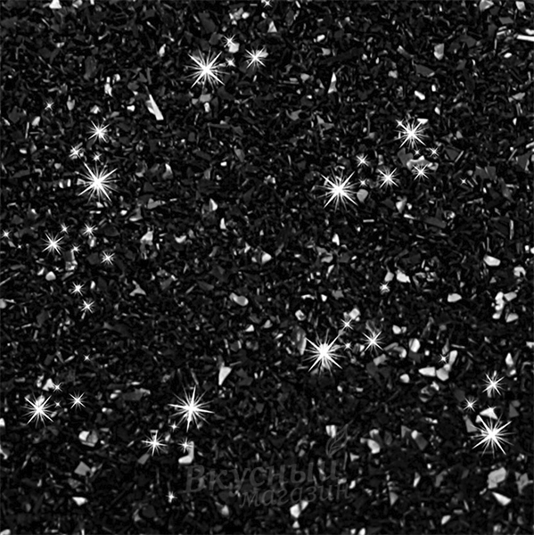 Фото блестки съедобные черное сияние edible glitter black raindow dust, 5 гр.