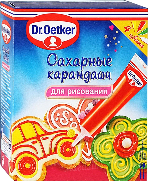 Фото карандаши для рисования сахарные dr.oetker, 4 шт.