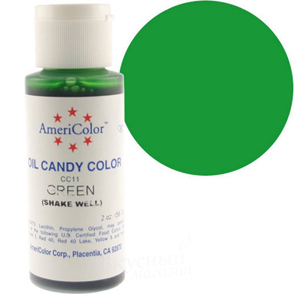 Фото краска гелевая жирорастворимая зеленая green oil candy color americolor, 56 гр. cc11