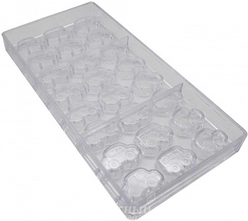 Фото форма для конфет машинки 24 ячейки chocolate mold