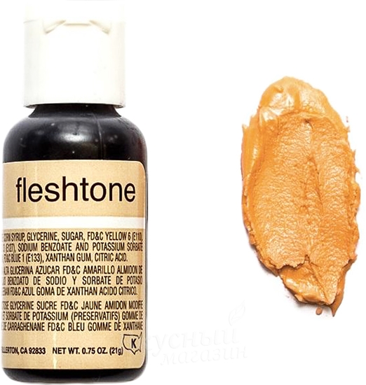Фото краска телесная гелевая fleshtone liqua-gel chefmaster, 20 гр.