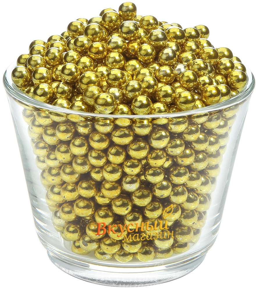 Фото декор шарики желтые перламутровые 6 мм. florensuc, 100 гр.
