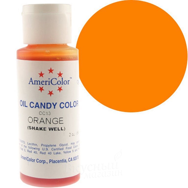 Фото краска гелевая жирорастворимая оранжевая orange oil candy color americolor, 56 гр. cc13