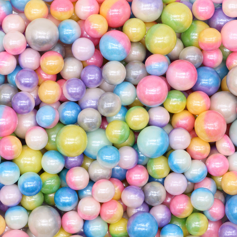 Фото декор шарики цветные перламутровые 7-10 мм. mr.flavor, 50 гр.