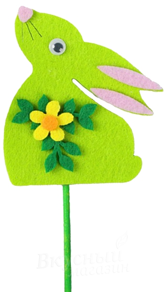 Фото топпер для торта кролик с цветочком