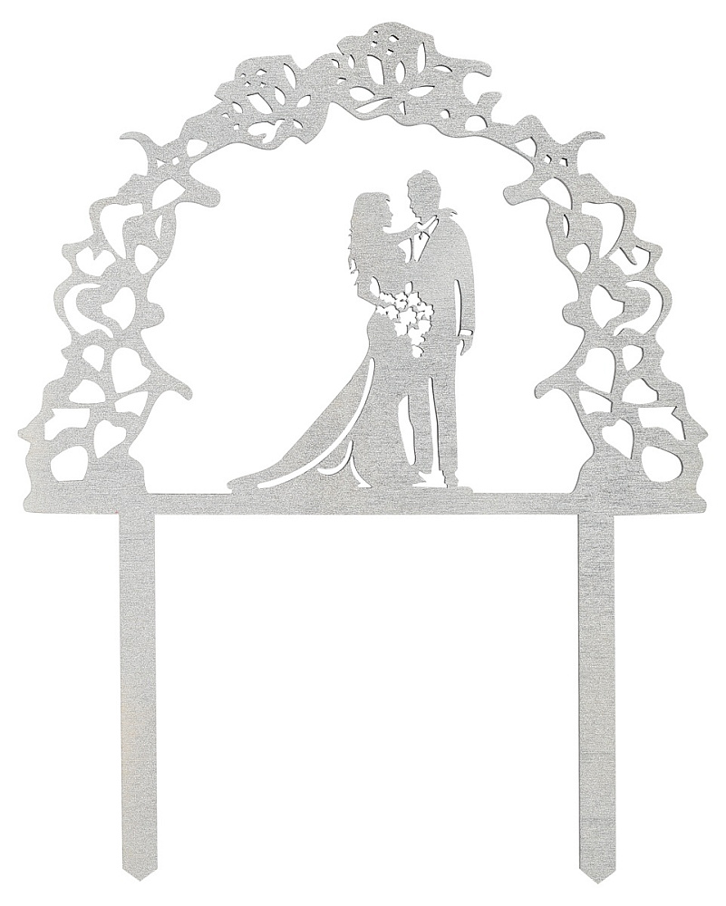 Фото топпер для торта свадебная арка серебряный