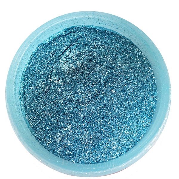 Фото блестящая пыльца съедобная бирюза turquoise treasure food colors, 3,5 гр.