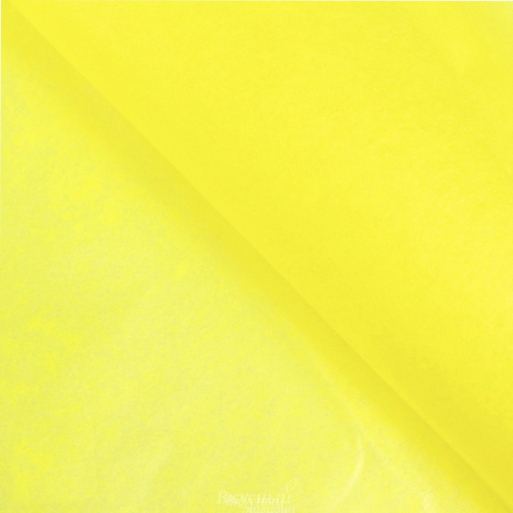 Фото бумага упаковочная тишью желтая яркая 50х66 см., 10 шт. premium quality