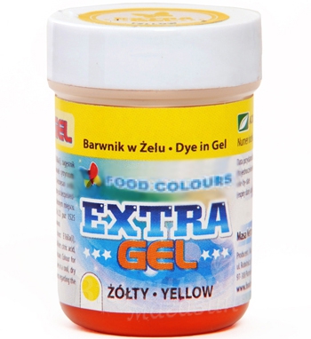 Фото краска желтая гелевая паста yellow extra gel food colours, 35 гр.