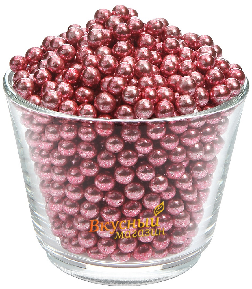 Фото декор шарики розовые перламутровые 6 мм. florensuc, 100 гр.