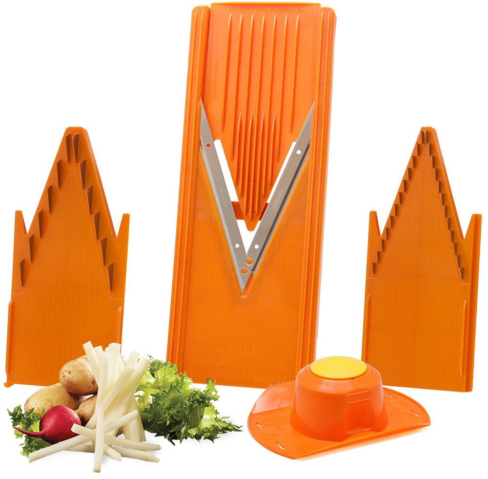 Фото овощерезка классика оранжевая набор borner