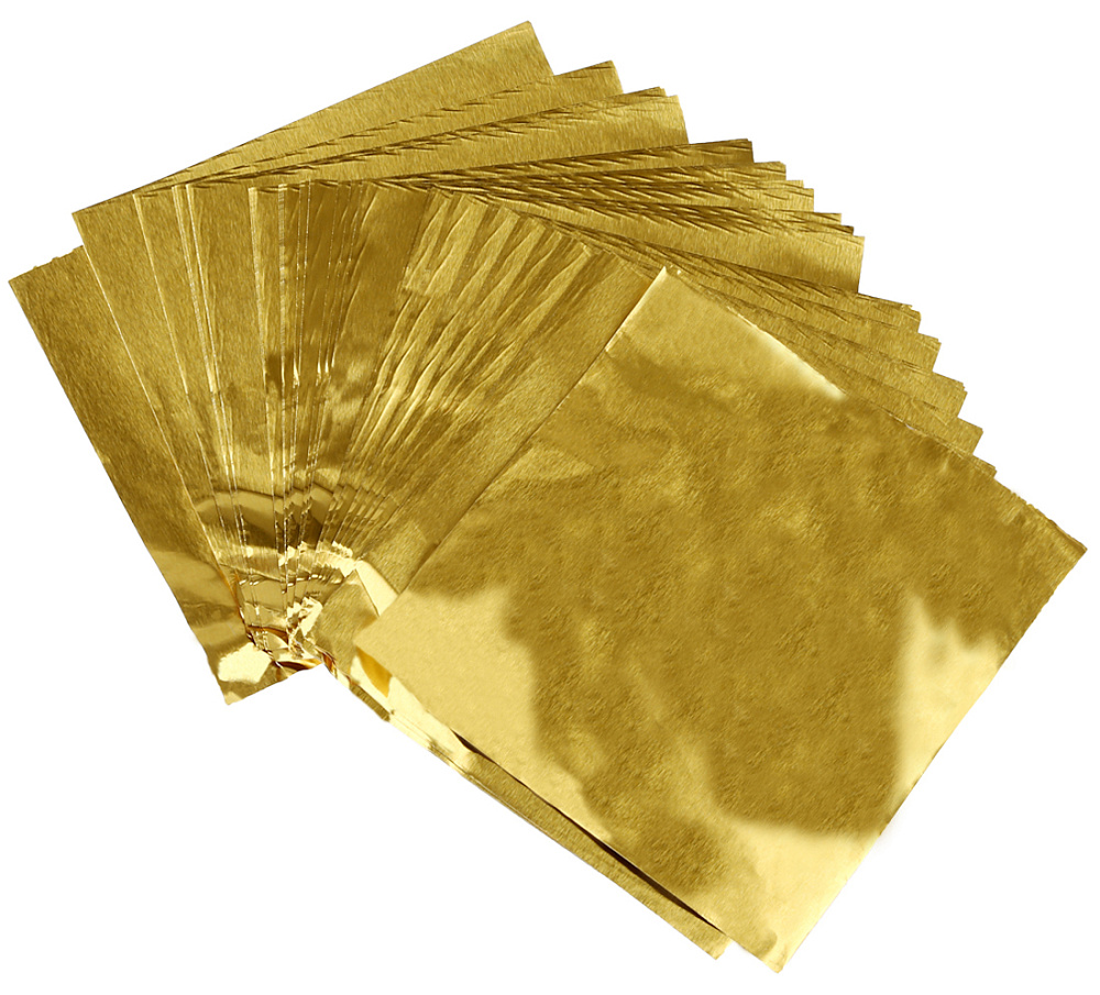 Фото фольга для конфет золотая 10х10 см., 100 шт.
