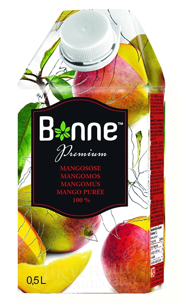 Фото пюре из манго premium bonne, 500 гр.